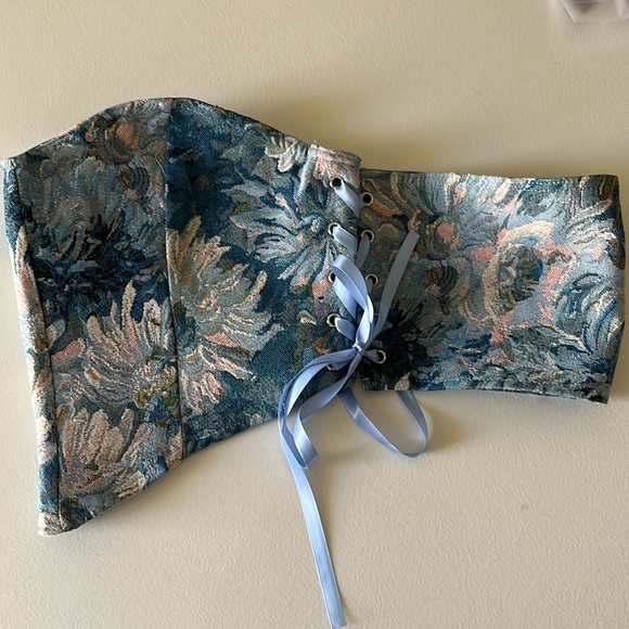 NEW -Over bust corset flower print fairy core cottage core style - Picture 4 of 4